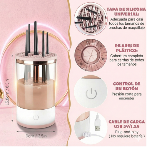 Limpiador de brochas de maquillaje